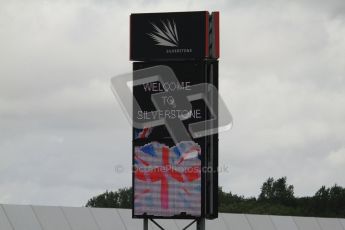 © Octane Photographic Ltd. World Superbike Championship – Silverstone, 2nd Qualifying Practice. Saturday 4th August 2012. Welcome to Silverstone showing on the digital trackside boards. Digital Ref : 0445cb7d1652