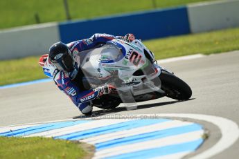 © Octane Photographic Ltd. 2012 World Superbike Championship – European GP – Donington Park. Friday 11th May 2012. WSBK Free Practice. Leon Camier - Suzuki GSX-R1000. Digital Ref : 0328cb1d2364