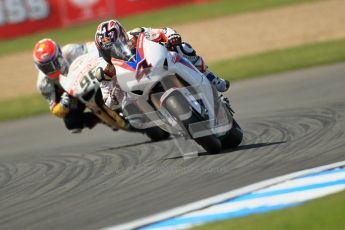 © Octane Photographic Ltd. 2012 World Superbike Championship – European GP – Donington Park. Friday 11th May 2012. WSBK Free Practice. Hiroshi Aoyama - Honda CBR1000RR and Jakub Smrz - Ducati 1098R. Digital Ref : 0328cb1d2872