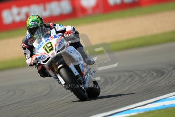 © Octane Photographic Ltd. 2012 World Superbike Championship – European GP – Donington Park. Friday 11th May 2012. WSBK Free Practice. Chaz Davies - Aprillia RSV4 Factory. Digital Ref : 0328cb1d2880