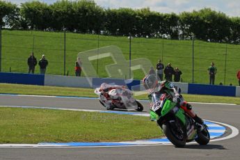 © Octane Photographic Ltd. 2012 World Superbike Championship – European GP – Donington Park. Saturday 12th May 2012. WSBK Saturday Qualifying practice. Tom Sykes.  and Jonathan Rea. Digital Ref : 0332lw7d5183