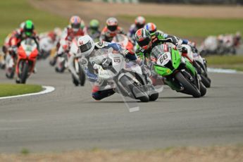 © Octane Photographic Ltd 2012. World Superbike Championship – European GP – Donington Park, Sunday 13th May 2012. Race 1. Leon Haslam and Tom Sykes. Digital Ref : 0335cb1d5054