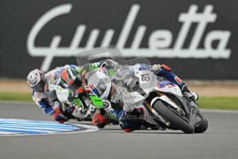 © Octane Photographic Ltd 2012. World Superbike Championship – European GP – Donington Park, Sunday 13th May 2012. Race 1. Leon Haslam, Tom Sykes and Marco Melandri. Digital Ref : 0335cb1d5119