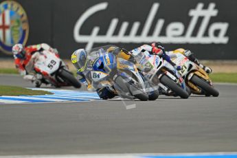 © Octane Photographic Ltd 2012. World Superbike Championship – European GP – Donington Park, Sunday 13th May 2012. Race 1. Michel Fabrizio leads the midfield pack. Digital Ref : 0335cb1d5131