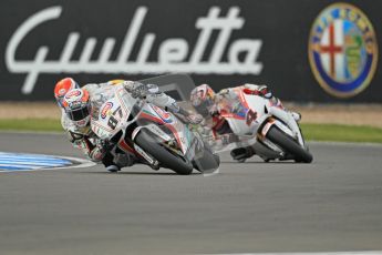 © Octane Photographic Ltd 2012. World Superbike Championship – European GP – Donington Park, Sunday 13th May 2012. Race 1. Lorenzo Zanetti, Jakob Smrz and Hiroshi Aoyama. Digital Ref : 0335cb1d5140