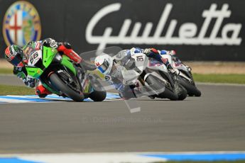 © Octane Photographic Ltd 2012. World Superbike Championship – European GP – Donington Park, Sunday 13th May 2012. Race 1. Tom Sykes, Leon Haslam and Marco Melandri. Digital Ref : 0335cb1d5158