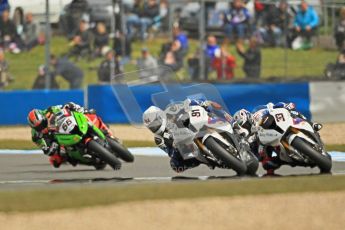 © Octane Photographic Ltd 2012. World Superbike Championship – European GP – Donington Park, Sunday 13th May 2012. Race 1. Leon Haslam, Marco Melandri and Tom Sykes. Digital Ref : 0335cb1d5296