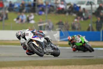 © Octane Photographic Ltd 2012. World Superbike Championship – European GP – Donington Park, Sunday 13th May 2012. Race 1. Marco Melandri leads after Leon Haslam falls back after a brief trip through the gravel). Digital Ref : 0335cb1d5383