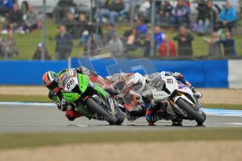 © Octane Photographic Ltd 2012. World Superbike Championship – European GP – Donington Park, Sunday 13th May 2012. Race 1. Tom Sykes, Leon Haslam and Max Biaggi. Digital Ref : 0335cb1d5418