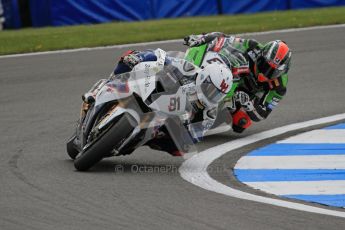 © Octane Photographic Ltd 2012. World Superbike Championship – European GP – Donington Park, Sunday 13th May 2012. Race 1. Leon Haslam and Tom Sykes. Digital Ref : 0335lw7d6967