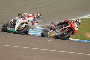 © Octane Photographic Ltd 2012. World Superbike Championship – European GP – Donington Park, Sunday 13th May 2012. Race 2. Max Biaggi and Jonathan Rea. Digital Ref : 0337cb1d5822