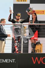 © Octane Photographic Ltd 2012. World Superbike Championship – European GP – Donington Park, Sunday 13th May 2012. Race 2. Max Biaggi on the podium. Digital Ref : 0337cb1d5935