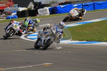 © Octane Photographic Ltd 2012. World Superbike Championship – European GP – Donington Park, Sunday 13th May 2012. Race 2. Ayrton Badovini, Chaz Davies and Michel Fabrizio. Digital Ref : 0337lw7d7714