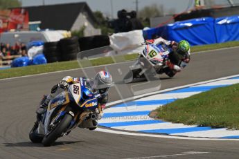 © Octane Photographic Ltd 2012. World Superbike Championship – European GP – Donington Park, Sunday 13th May 2012. Race 2. Ayrton Badovini and Chaz Davies. Digital Ref : 0337lw7d7848