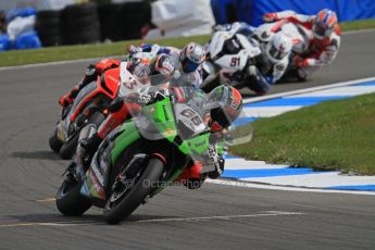 © Octane Photographic Ltd 2012. World Superbike Championship – European GP – Donington Park, Sunday 13th May 2012. Race 2. The top 5 in close formation : Tom Sykes, Max Biaggi, Marco Melandri, Leon Haslam and Jonathan Rea. Digital Ref : 0337lw7d8030