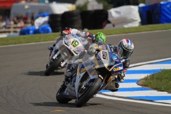 © Octane Photographic Ltd 2012. World Superbike Championship – European GP – Donington Park, Sunday 13th May 2012. Race 2. Ayrton Badovini and Chaz Davies. Digital Ref : 0337lw7d8088