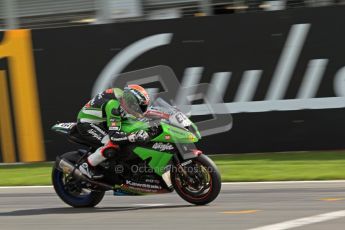 © Octane Photographic Ltd 2012. World Superbike Championship – European GP – Donington Park. Superpole session 3. Pole position - Tom Sykes - Kawasaki ZX-10R. Digital Ref :  0334cb7d2239