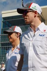 World © Octane Photographic Ltd. F1 USA GP, Austin, Texas, Circuit of the Americas (COTA), Sunday 17th November 2013 - Drivers' parade. Sauber C32 - Esteban Gutierrez. Digital Ref : 0860lw1d2370