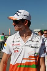 World © Octane Photographic Ltd. F1 USA GP, Austin, Texas, Circuit of the Americas (COTA), Sunday 17th November 2013 - Drivers' parade. Sahara Force India VJM06 - Adrian Sutil. Digital Ref : 0860lw1d2491