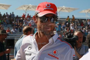 World © Octane Photographic Ltd. F1 USA GP, Austin, Texas, Circuit of the Americas (COTA), Sunday 17th November 2013 - Drivers' parade. Vodafone McLaren Mercedes MP4/28 - Jenson Button. Digital Ref : 0860lw1d2499