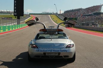 World © Octane Photographic Ltd. F1 USA GP, Austin, Texas, Circuit of the Americas (COTA), Sunday 17th November 2013 - Grid. The Mercedes AMG SLS Safety Car on the grid. Digital Ref : 0860lw1d2594
