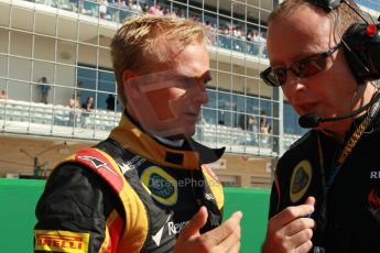 World © Octane Photographic Ltd. F1 USA GP, Austin, Texas, Circuit of the Americas (COTA), Sunday 17th November 2013 - Grid. Lotus F1 Team E21 – Heikki Kovalainen. Digital Ref : 0860lw1d2627