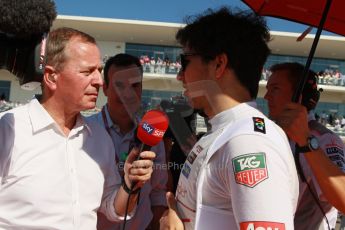 World © Octane Photographic Ltd. F1 USA GP, Austin, Texas, Circuit of the Americas (COTA), Sunday 17th November 2013 - Grid. Vodafone McLaren Mercedes MP4/28 - Sergio Perez and Martin Brundle. Digital Ref :  0860lw1d2634