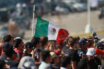 World © Octane Photographic Ltd. F1 USA GP, Austin, Texas, Circuit of the Americas (COTA), Sunday 17th November 2013 - Atmosphere. The Mexican fans cheering on Perez and Gutierrez on race day. Digital Ref : 0860lw1d2926