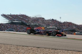 World © Octane Photographic Ltd. F1 USA GP, Austin, Texas, Circuit of the Americas (COTA), Sunday 17th November 2013 - Race. Infiniti Red Bull Racing RB9 - Sebastian Vettel. Digital Ref : 0861lw1d5984