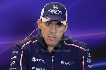 World © Octane Photographic Ltd. USA F1 Grand Prix, Austin, Texas, Circuit of the Americas (COTA). FIA Press Conference, Thursday 14th November 2013. Pastor Maldonado - Williams. Digital Ref : 0851lw1d2499