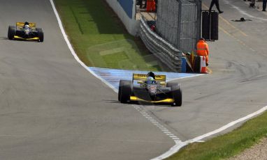 World © Octane Photographic Ltd./Carl Jones. Saturday August 31st 2013, AutoGP free practice, Donington Park, Super Nova - Vittorio Ghirell and Narain Karthikeyan. Digital Ref : 0802cj1d1002