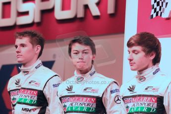 World © Octane Photographic Ltd./Carl Jones. January 10th 2013. Autosport International. 20112 Autosport McLaren BRDC Young Driver finalists, Josh Webster, Melville McKee and Jordan King. Digital ref :