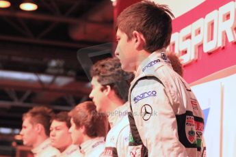 World © Octane Photographic Ltd./Carl Jones. January 10th 2013. Autosport International. 2012 Autosport McLaren BRDC Young Driver finalists, Josh Webster, Melville McKee, Jordan King, Josh Hill, Jack Hawksworth and winner Jake Dennis. Digital ref :