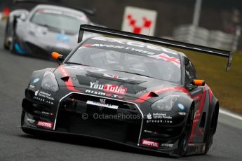 World © Octane Photographic Ltd. Avon Tyres British GT Championship. Monday 1st April 2013 Oulton Park – Race 1. Nissan GTR – JRM Racing – Jody Fannin, Mark Cole. Digital Ref : 0623ce1d8773