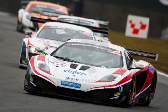 World © Octane Photographic Ltd. Avon Tyres British GT Championship. Monday 1st April 2013 Oulton Park – Race 1. McLaren MP4-12C GT3 – United Autosports – Zak Brown, Glynn Geddie and R8 LMS Ultra – United Autosports – Zak Brown, Matt Bell, Mark Patterson. Digtal Ref : 0623ce1d8781