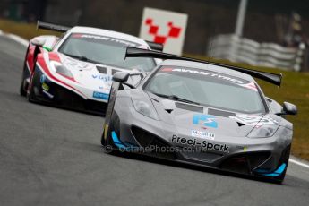 World © Octane Photographic Ltd. Avon Tyres British GT Championship. Monday 1st April 2013 Oulton Park – Race 1. McLaren MP4-12C GT3 – Preci-Spark Engineering – David Jones, Godfrey Jones. Digital Ref :