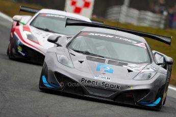 World © Octane Photographic Ltd. Avon Tyres British GT Championship. Monday 1st April 2013 Oulton Park – Race 1. McLaren MP4-12C GT3 – Preci-Spark Engineering – David Jones, Godfrey Jones. Digital Ref :