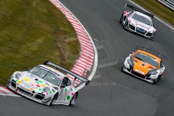 World © Octane Photographic Ltd. Avon Tyres British GT Championship. Monday 1st April 2013 Oulton Park – Race 1. Porsche 997 GT3-R – Trackspeed - Nick Tandy, David Ashburn; Ginetta G55 GT3 – Ginetta UK Ltd. – Mike Simpson, Richard Sykes and  Audi R8 LMS Ultra – United Autosports – Zak Brown, Matt Bell, Mark Patterson. Digital Ref :