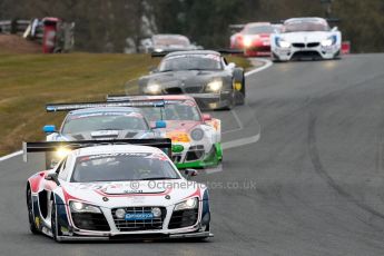 World © Octane Photographic Ltd. Avon Tyres British GT Championship. Monday 1st April 2013 Oulton Park – Race 2. Audi R8 LMS Ultra – United Autosports – Zak Brown, Matt Bell, Mark Patterson. Digtal Ref : 0625ce1d9552