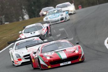 World © Octane Photographic Ltd. Avon Tyres British GT Championship. Monday 1st April 2013 Oulton Park – Race 2. Ferrari 458 Italia – AF Corse – Aaron Scott, John Dhillon. Digital Ref : 0625ce1d9567