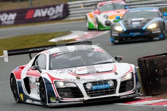 World © Octane Photographic Ltd. Avon Tyres British GT Championship. Monday 1st April 2013 Oulton Park – Race 2. Audi R8 LMS Ultra – United Autosports – Zak Brown, Matt Bell, Mark Patterson. Digtal Ref : 0625ce1d9635