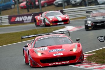 World © Octane Photographic Ltd. Avon Tyres British GT Championship. Monday 1st April 2013 Oulton Park – Race 2. Ferrari 458 Italia, FF Corse – Rob Barff, Gary Eastwood. Digital Ref : 0625ce1d9646