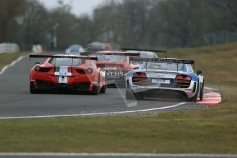 World © Octane Photographic Ltd. Avon Tyres British GT Championship. Monday 1st April 2013 Oulton Park – Race 2. Audi R8 LMS – PE Group Blendini Motorsport – Dominic Evans, Tom Roche. Digital Ref : 0625lw1d0051