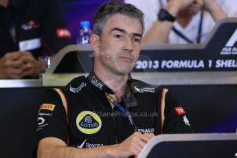 World © Octane Photographic Ltd. F1 Belgian GP - Spa - Francorchamps. Friday 23rd August 2013. FIA Friday Press Conference. Nick Chester - Lotus F1 Team. Digital Ref : 0789lw1d8117