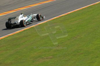 World © Octane Photographic Ltd. F1 Belgian GP - Spa - Francorchamps. Friday 23rd August 2013. Practice 2. Mercedes AMG Petronas F1 W04 – Lewis Hamilton. Digital Ref : 0787lw1d7782