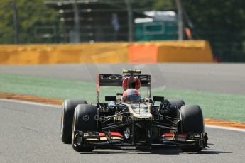 World © Octane Photographic Ltd. F1 Belgian GP - Spa - Francorchamps. Friday 23rd August 2013. Practice 2. Lotus F1 Team E21 - Romain Grosjean. Digital Ref : 0787lw1d7898