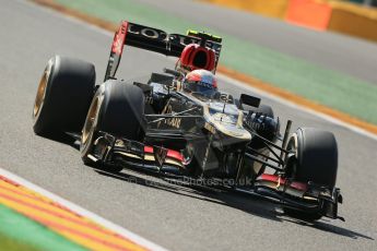 World © Octane Photographic Ltd. F1 Belgian GP - Spa - Francorchamps. Friday 23rd August 2013. Practice 2. Lotus F1 Team E21 - Romain Grosjean. Digital Ref : 0787lw1d7929