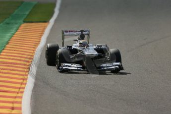 World © Octane Photographic Ltd. F1 Belgian GP - Spa - Francorchamps. Friday 23rd August 2013. Practice 2. Williams FW35 - Pastor Maldonado. Digital Ref : 0787lw1d8016