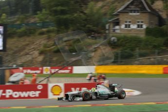 World © Octane Photographic Ltd. F1 Belgian GP - Spa-Francorchamps, Saturday 24th August 2013 - Practice 3. Mercedes AMG Petronas F1 W04 - Nico Rosberg. Digital Ref : 0792lw1d5278