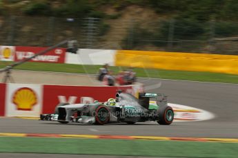 World © Octane Photographic Ltd. F1 Belgian GP - Spa-Francorchamps, Saturday 24th August 2013 - Practice 3. Mercedes AMG Petronas F1 W04 - Nico Rosberg. Digital Ref : 0792lw1d5346